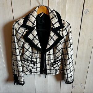 White/Black Market Chic Black and White Tweed Jacket